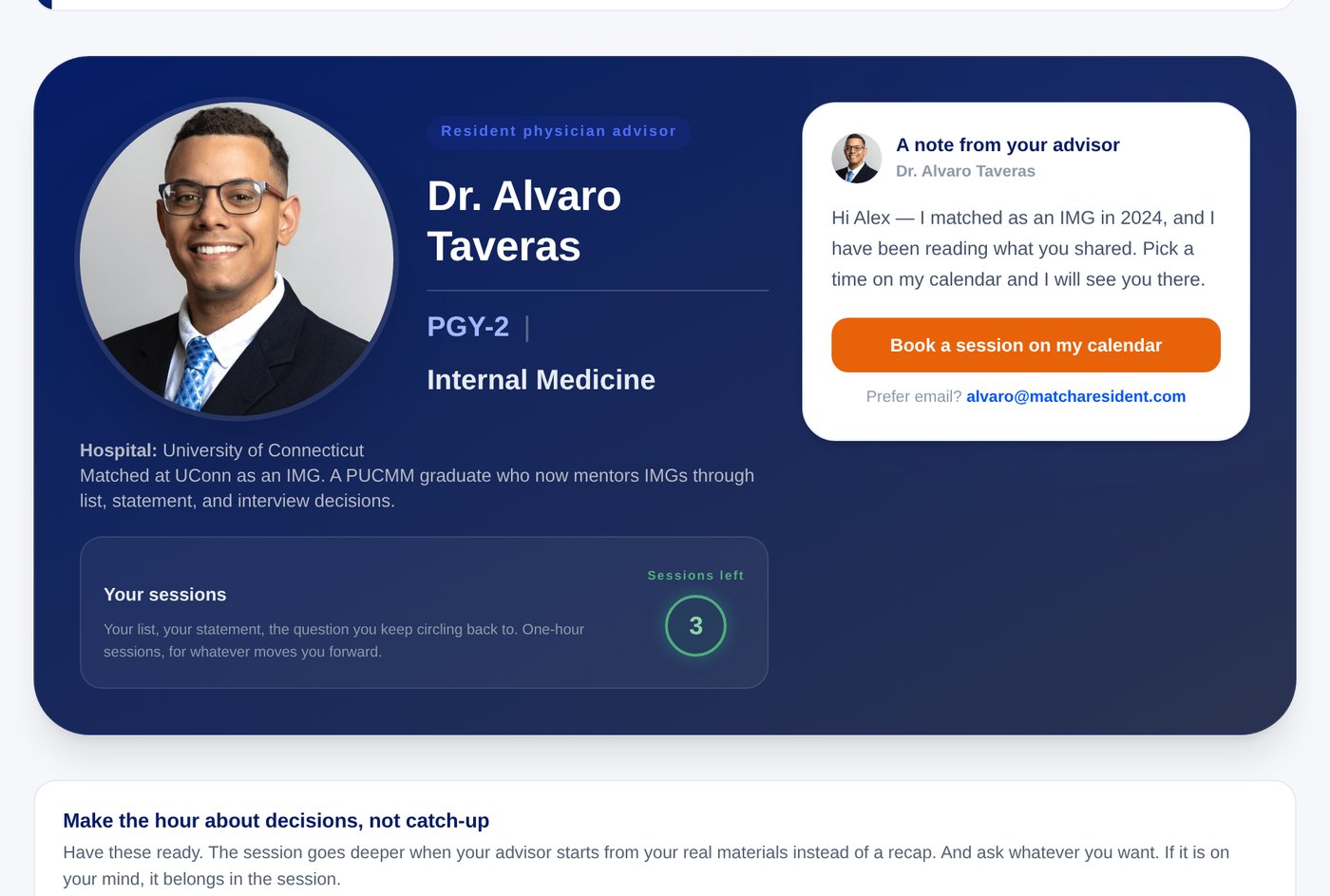 Resident Advisor interface
