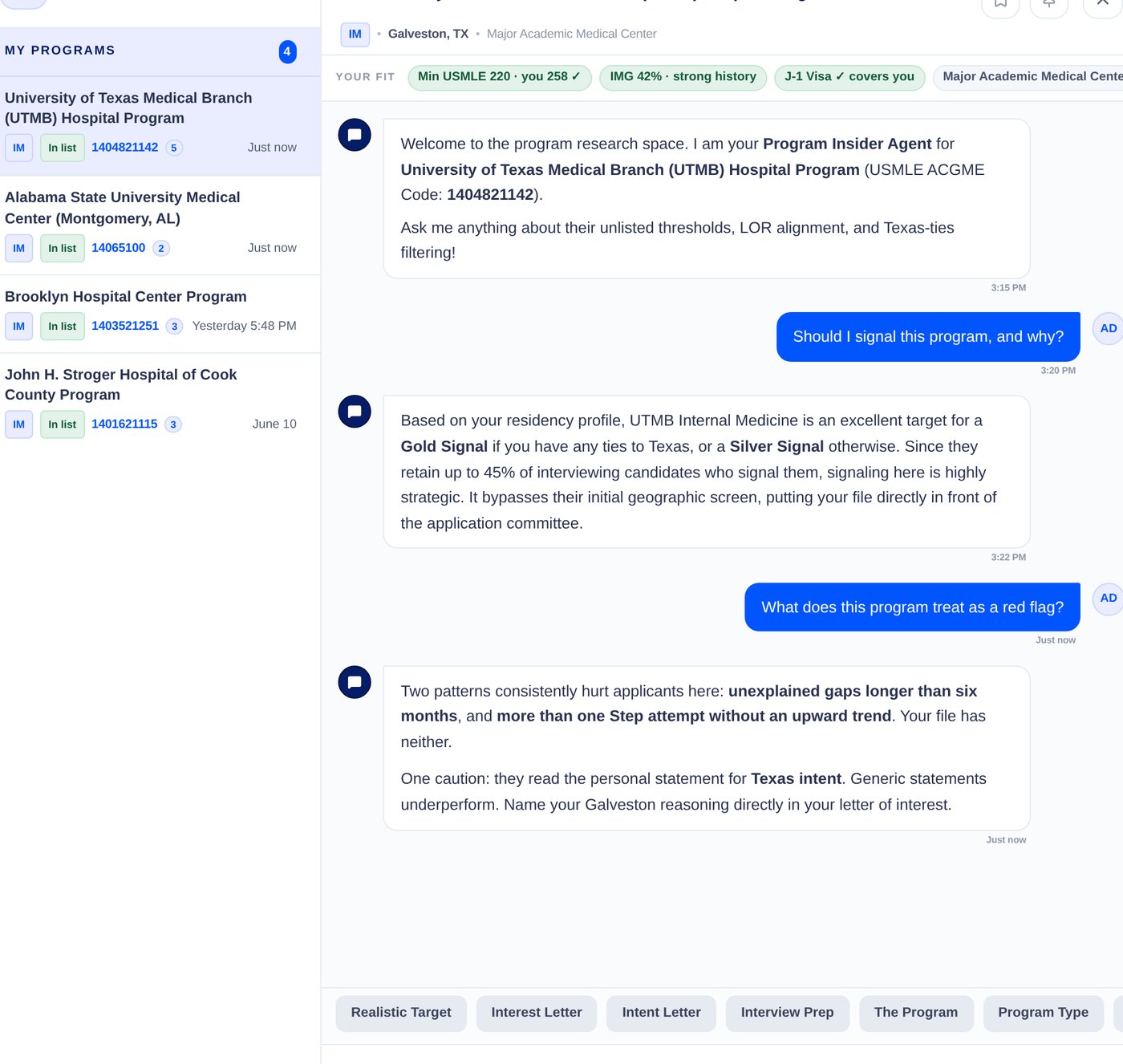 Program Insider interface
