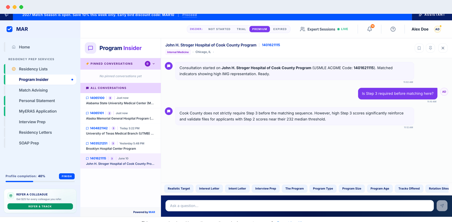 Program Insider interface
